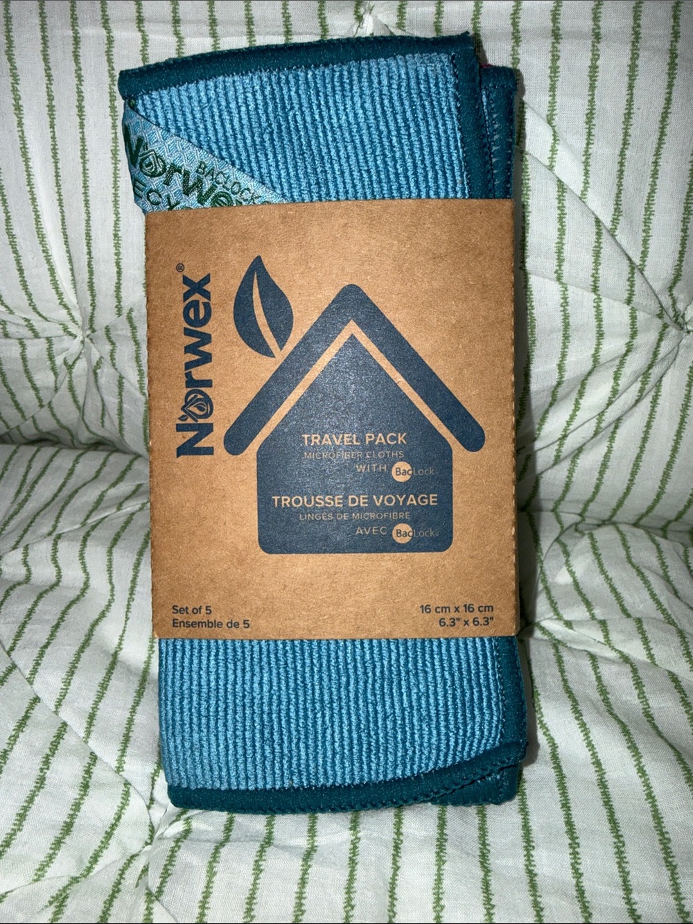 Norwex Microfiber Travel Cloths — Teal and Dark Teal (Set of 5)